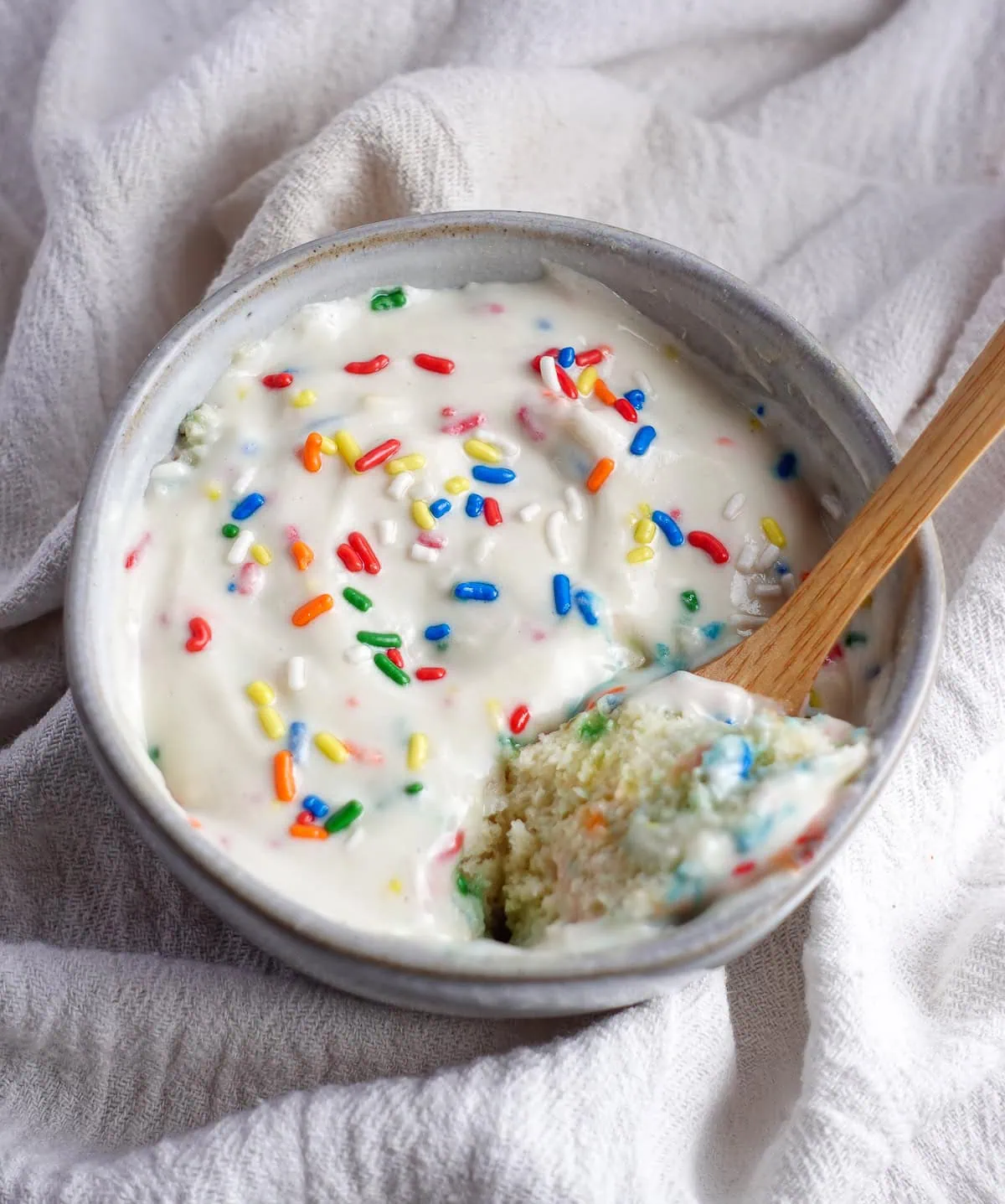 Birthday Cake Protein Mug Cake